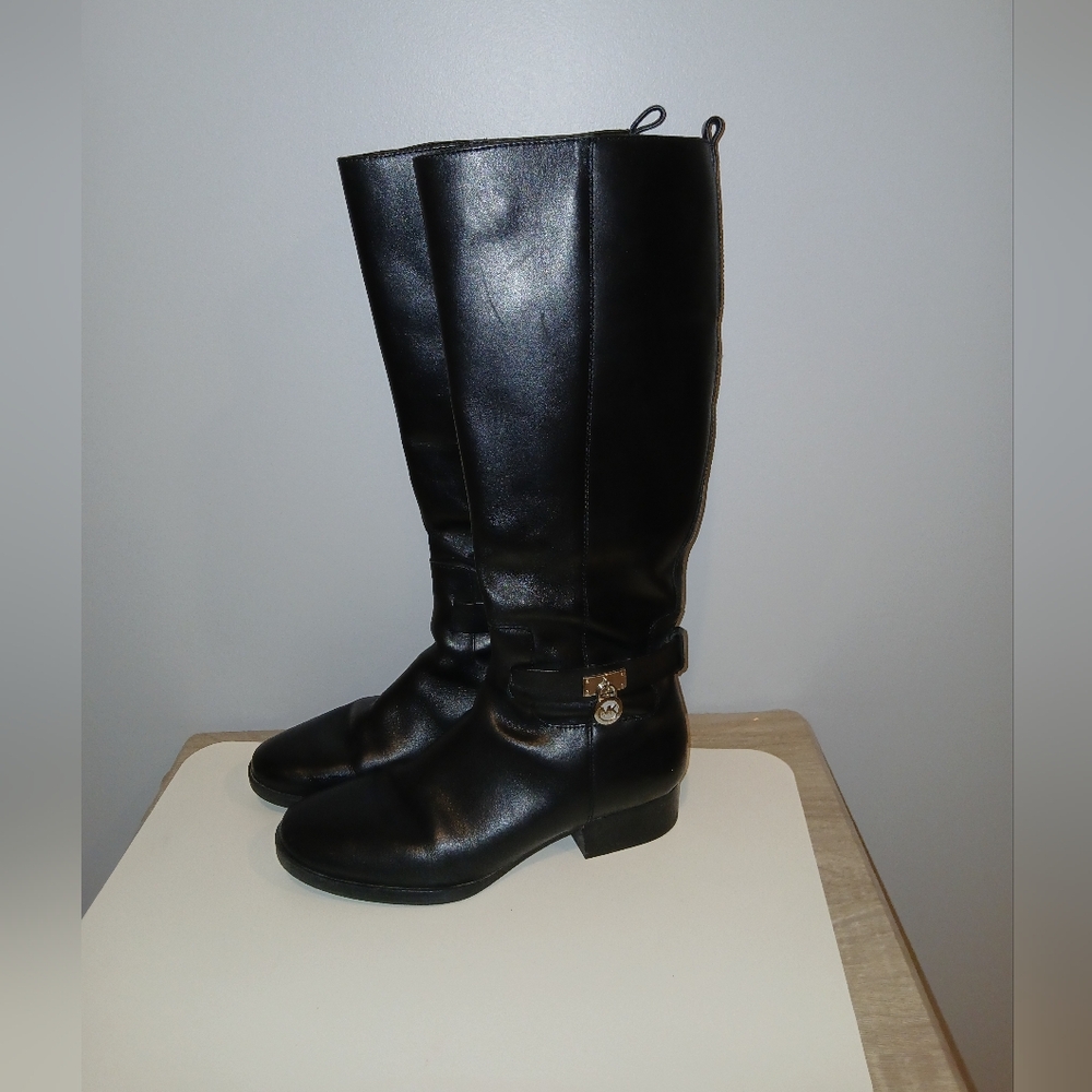 MICHAEL Michael Kors Black Leather Knee-High Boots
